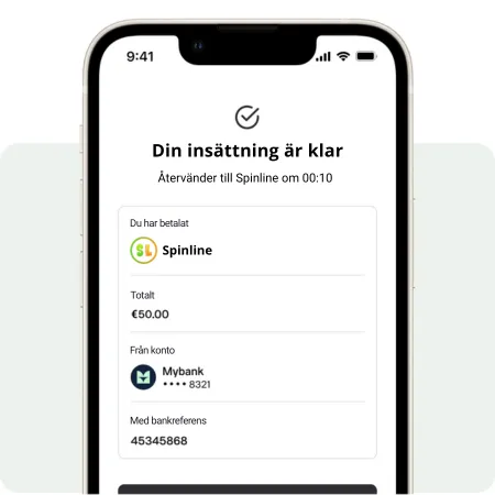 Kvittoskärm med transaktionsdetaljer och referensnummer
