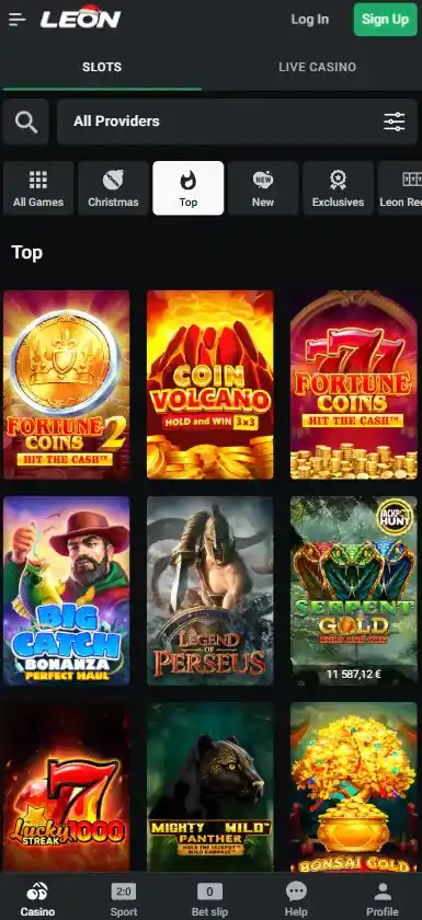 Bästa spelen på Leon Casino