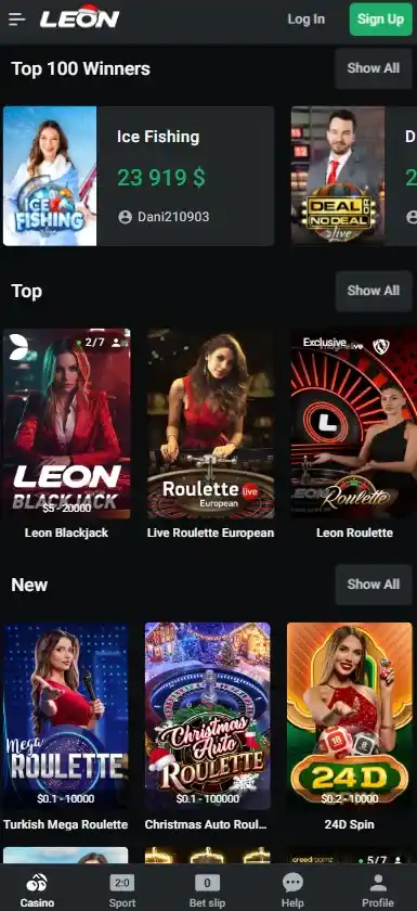 Live casino-avdelning