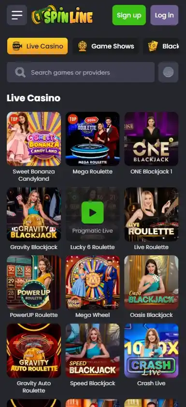 Live casino spel