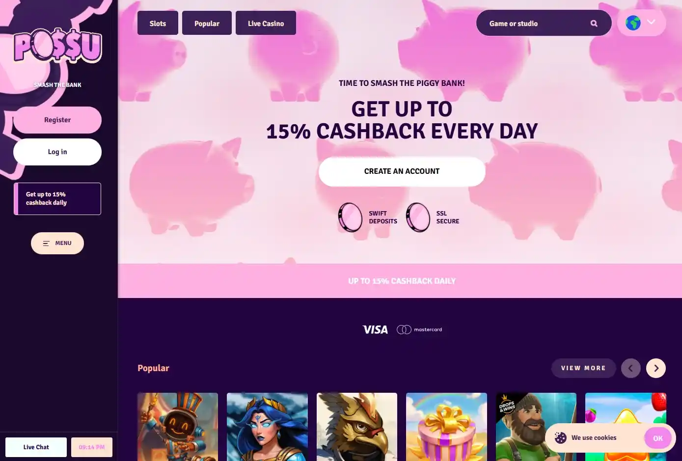 Possu Casino skrivbordsversion