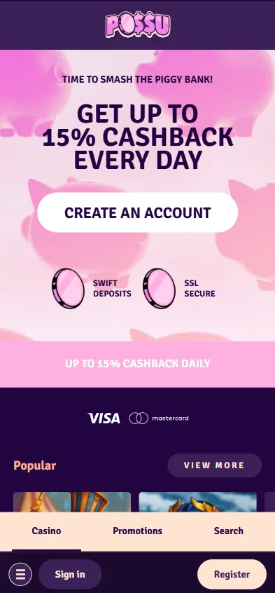 Possu Casino mobilversion