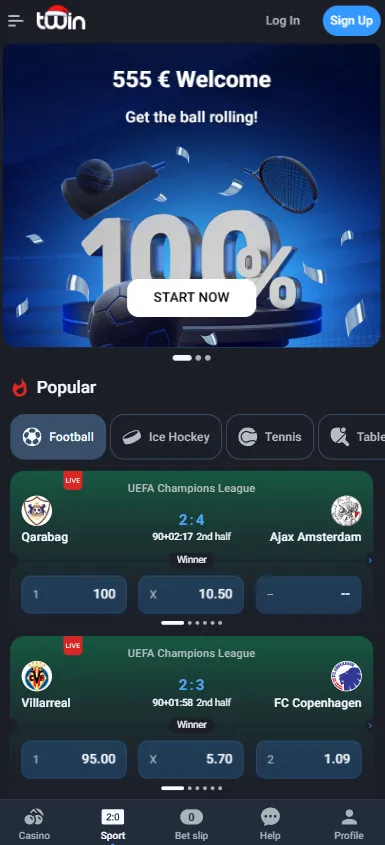 Sportbetting hos Twin
