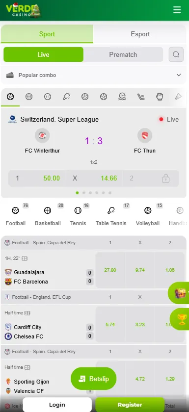Sportodds och livespel
