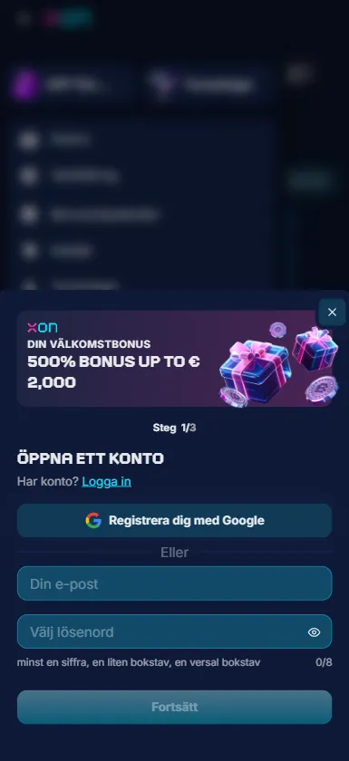 Snabb kontoregistrering